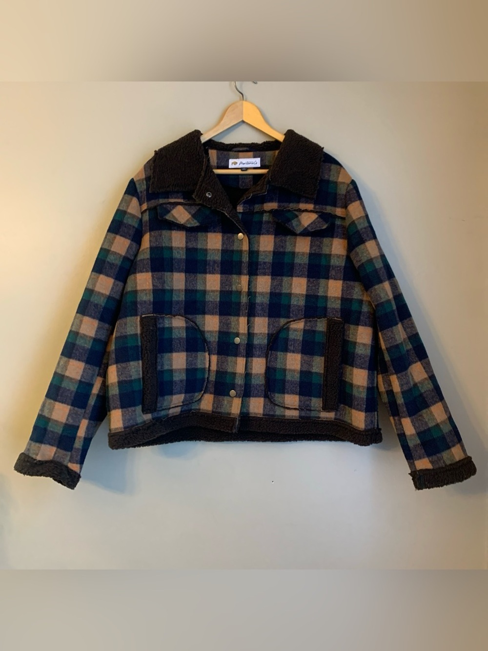 Montana Co Sherpa Lined Fleece Jacket Coat  Plaid Size 1x Fall